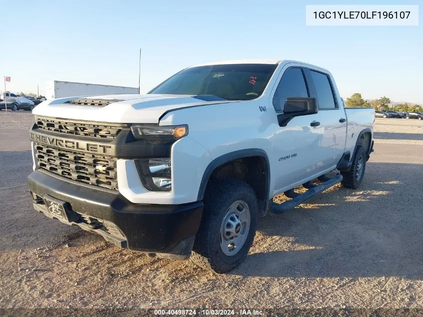 2020 Chevrolet Silverado 2500Hd 4Wd Standard Bed Wt VIN: 1GC1YLE70LF196107 Lot: 40498724