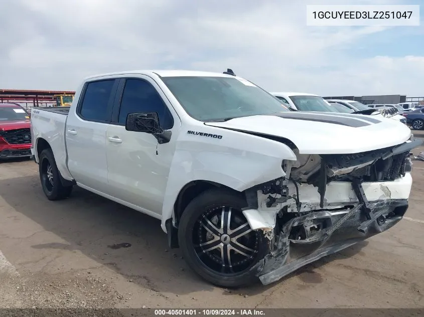 2020 Chevrolet Silverado 1500 4Wd Short Bed Rst VIN: 1GCUYEED3LZ251047 Lot: 40501401