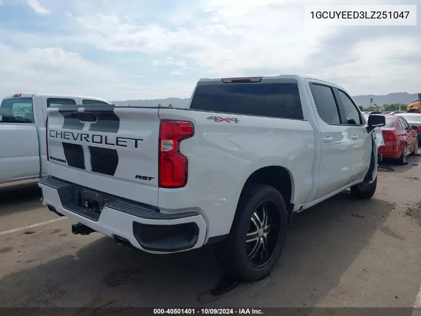 2020 Chevrolet Silverado 1500 4Wd Short Bed Rst VIN: 1GCUYEED3LZ251047 Lot: 40501401