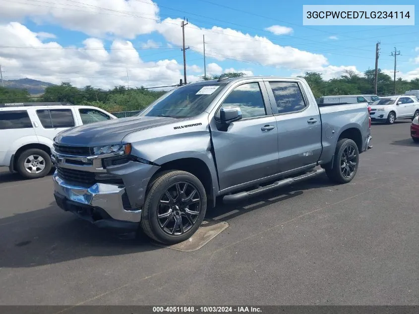 2020 Chevrolet Silverado 1500 2Wd Short Bed Lt VIN: 3GCPWCED7LG234114 Lot: 40511848