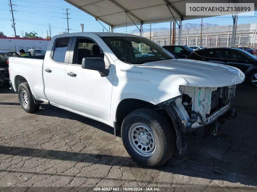 2020 Chevrolet Silverado 1500 4Wd Standard Bed Wt VIN: 1GCRYAEH2LZ138899 Lot: 40527463