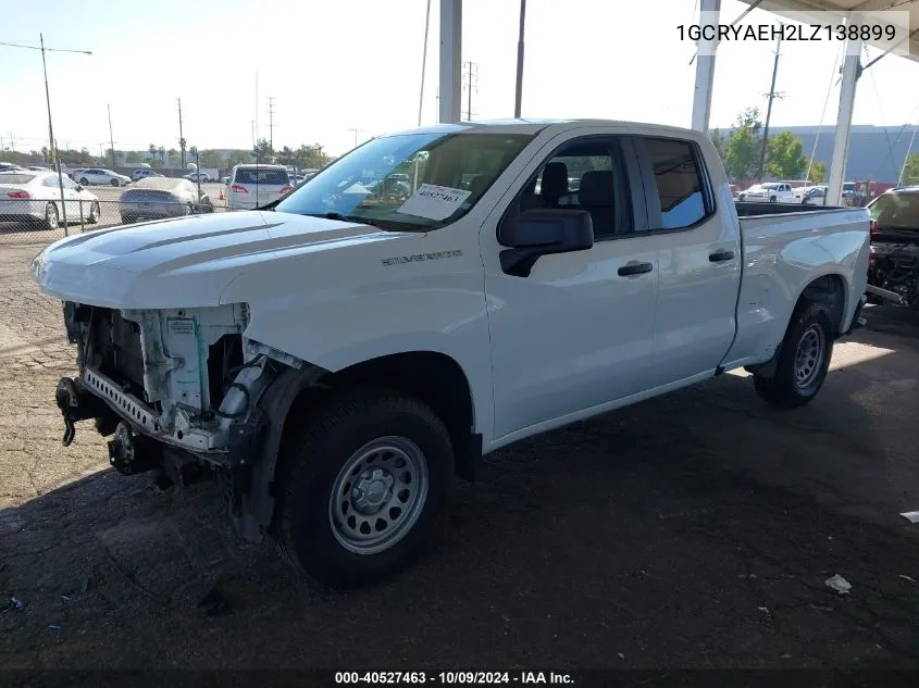 2020 Chevrolet Silverado 1500 4Wd Standard Bed Wt VIN: 1GCRYAEH2LZ138899 Lot: 40527463