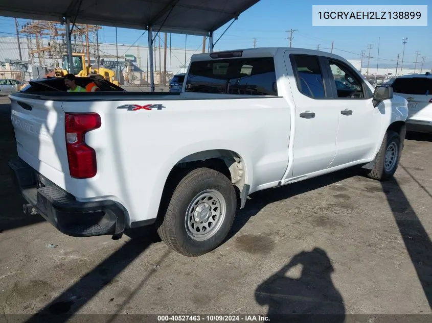 2020 Chevrolet Silverado 1500 4Wd Standard Bed Wt VIN: 1GCRYAEH2LZ138899 Lot: 40527463