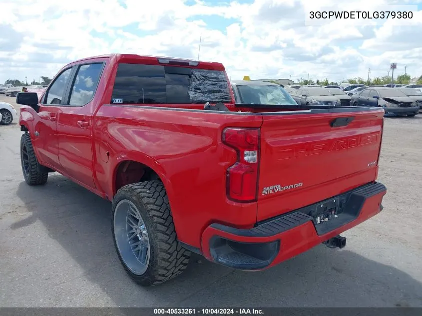 2020 Chevrolet Silverado 1500 2Wd Short Bed Rst VIN: 3GCPWDET0LG379380 Lot: 40533261