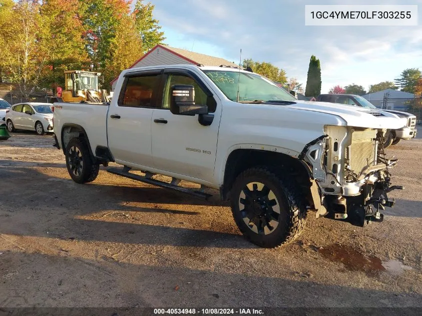 2020 Chevrolet Silverado 2500Hd 4Wd Standard Bed Custom VIN: 1GC4YME70LF303255 Lot: 40534948