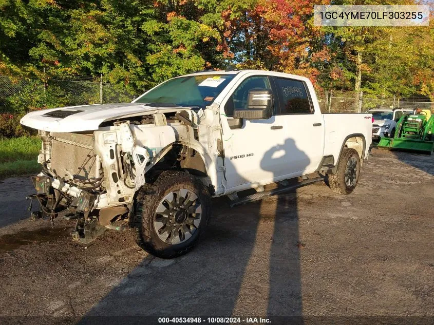 2020 Chevrolet Silverado 2500Hd 4Wd Standard Bed Custom VIN: 1GC4YME70LF303255 Lot: 40534948