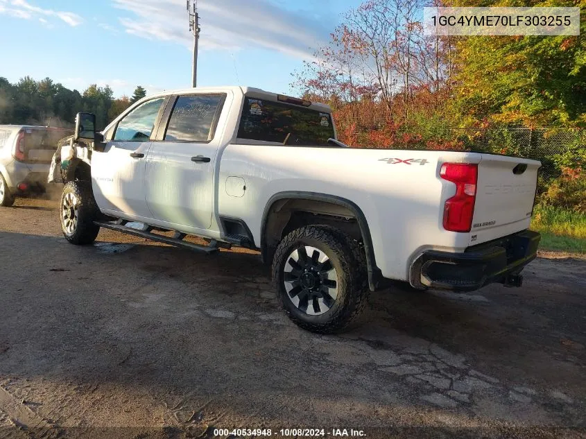 2020 Chevrolet Silverado 2500Hd 4Wd Standard Bed Custom VIN: 1GC4YME70LF303255 Lot: 40534948