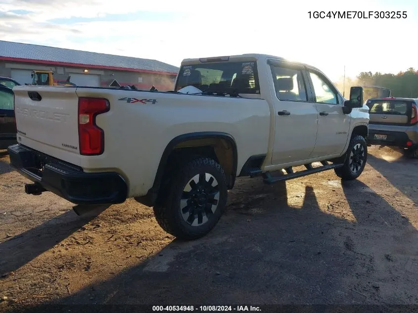 2020 Chevrolet Silverado 2500Hd 4Wd Standard Bed Custom VIN: 1GC4YME70LF303255 Lot: 40534948