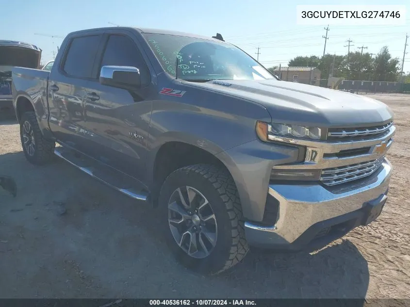 2020 Chevrolet Silverado 1500 4Wd Short Bed Lt VIN: 3GCUYDETXLG274746 Lot: 40536162