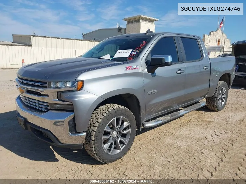 2020 Chevrolet Silverado 1500 4Wd Short Bed Lt VIN: 3GCUYDETXLG274746 Lot: 40536162