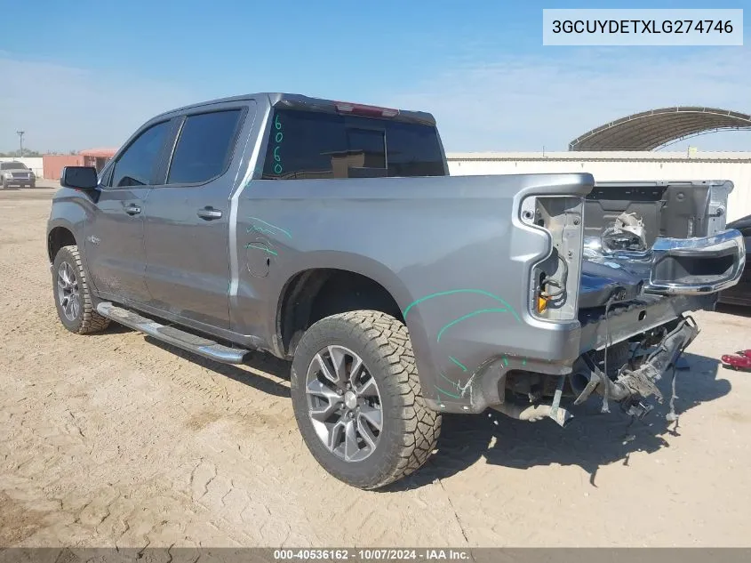 2020 Chevrolet Silverado 1500 4Wd Short Bed Lt VIN: 3GCUYDETXLG274746 Lot: 40536162