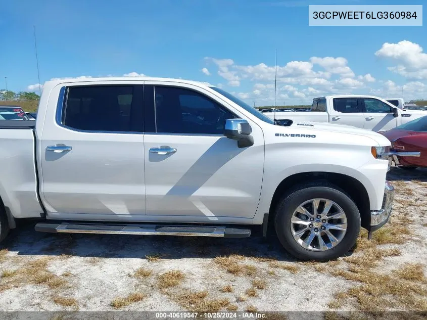 2020 Chevrolet Silverado 1500 2Wd Short Bed Ltz VIN: 3GCPWEET6LG360984 Lot: 40619547