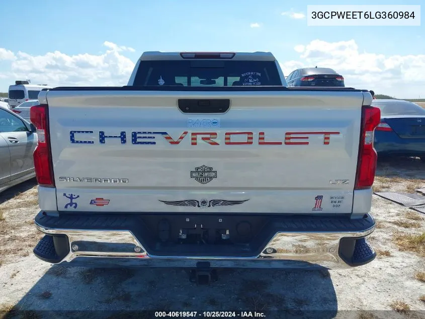 2020 Chevrolet Silverado 1500 2Wd Short Bed Ltz VIN: 3GCPWEET6LG360984 Lot: 40619547