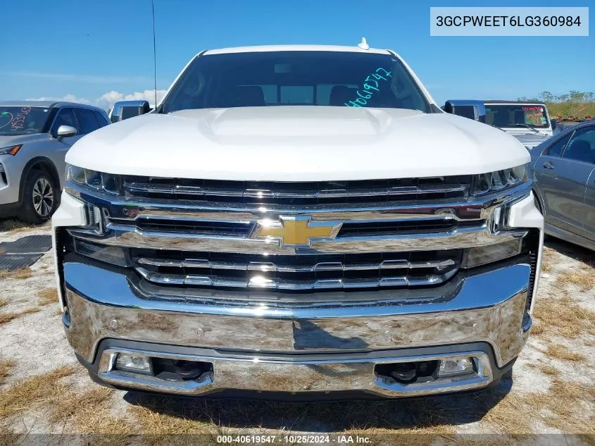 2020 Chevrolet Silverado 1500 2Wd Short Bed Ltz VIN: 3GCPWEET6LG360984 Lot: 40619547