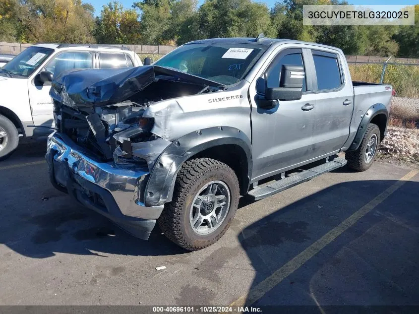 2020 Chevrolet Silverado 1500 4Wd Short Bed Lt VIN: 3GCUYDET8LG320025 Lot: 40696101