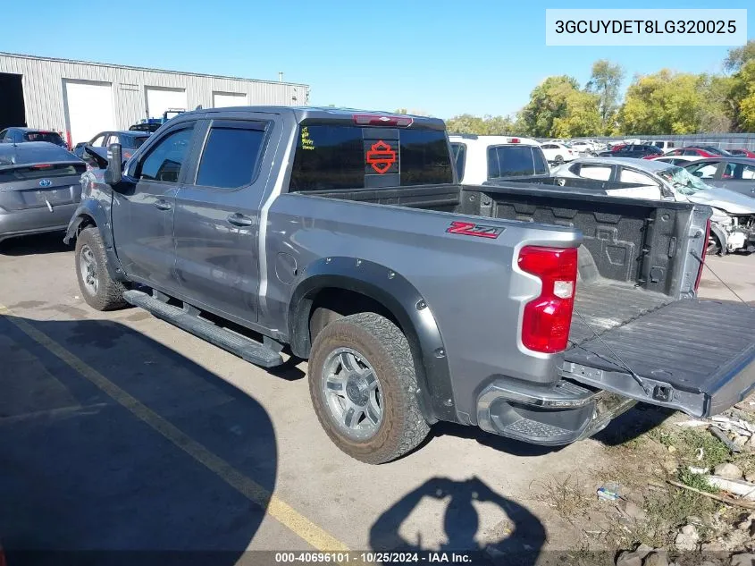 2020 Chevrolet Silverado 1500 4Wd Short Bed Lt VIN: 3GCUYDET8LG320025 Lot: 40696101