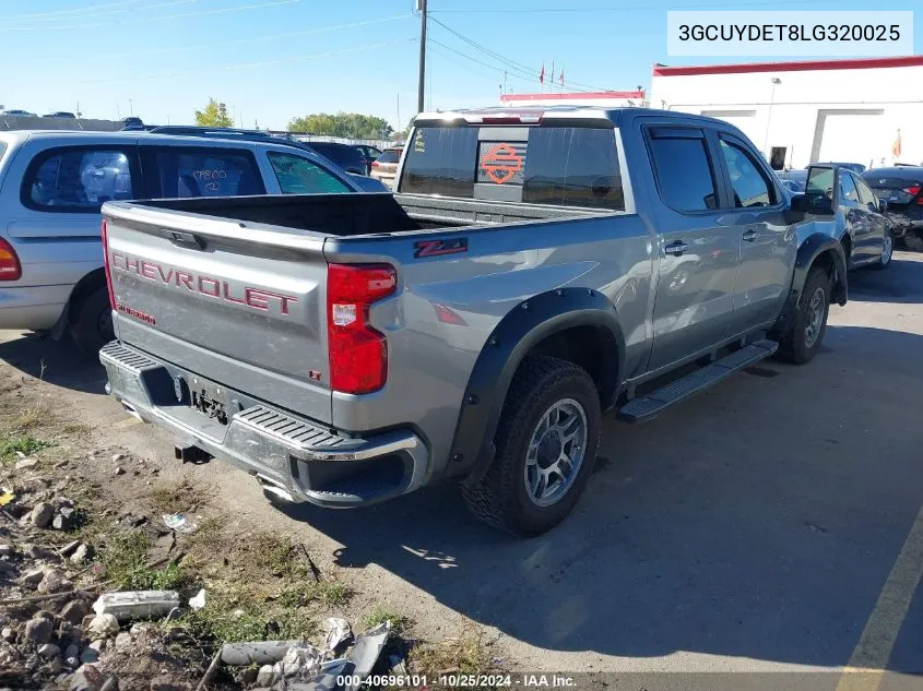 2020 Chevrolet Silverado 1500 4Wd Short Bed Lt VIN: 3GCUYDET8LG320025 Lot: 40696101