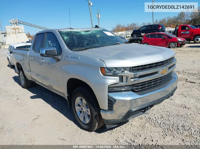 2020 Chevrolet Silverado 1500 4Wd Standard Bed Lt VIN: 1GCRYDED0LZ142691 Lot: 40697663