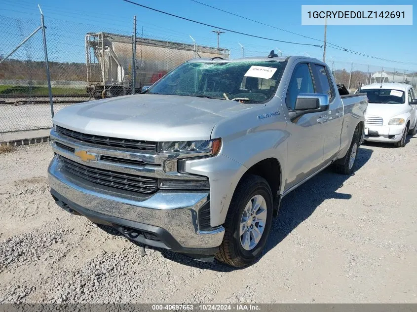 2020 Chevrolet Silverado 1500 4Wd Standard Bed Lt VIN: 1GCRYDED0LZ142691 Lot: 40697663