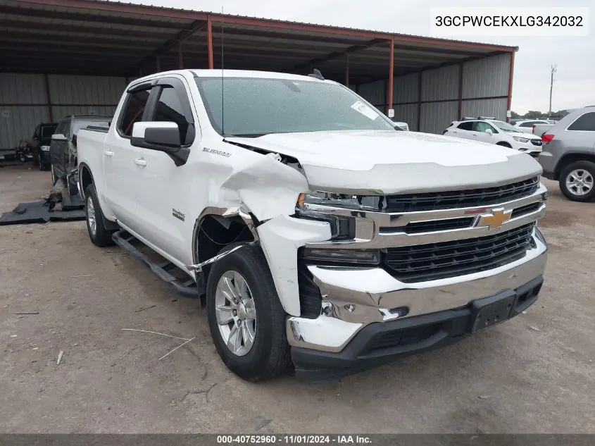 2020 Chevrolet Silverado 1500 2Wd Short Bed Lt VIN: 3GCPWCEKXLG342032 Lot: 40752960