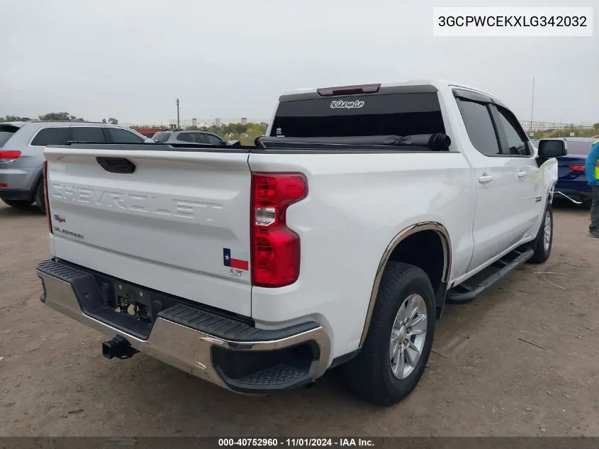 2020 Chevrolet Silverado 1500 2Wd Short Bed Lt VIN: 3GCPWCEKXLG342032 Lot: 40752960