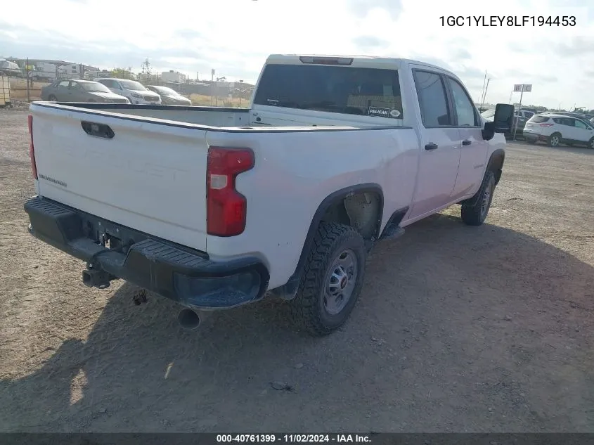 2020 Chevrolet Silverado 2500Hd 4Wd Standard Bed Wt VIN: 1GC1YLEY8LF194453 Lot: 40761399