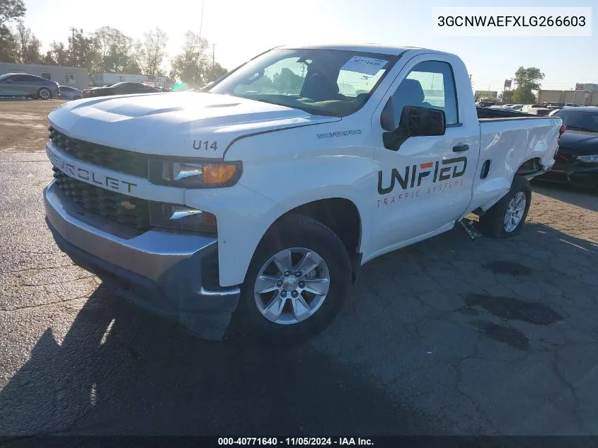 2020 Chevrolet Silverado 1500 2Wd Long Bed Wt VIN: 3GCNWAEFXLG266603 Lot: 40771640