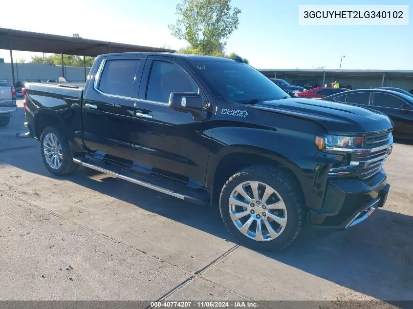 2020 Chevrolet Silverado 1500 4Wd Short Bed High Country VIN: 3GCUYHET2LG340102 Lot: 40774207