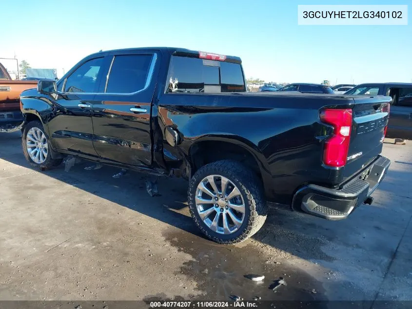 2020 Chevrolet Silverado 1500 4Wd Short Bed High Country VIN: 3GCUYHET2LG340102 Lot: 40774207