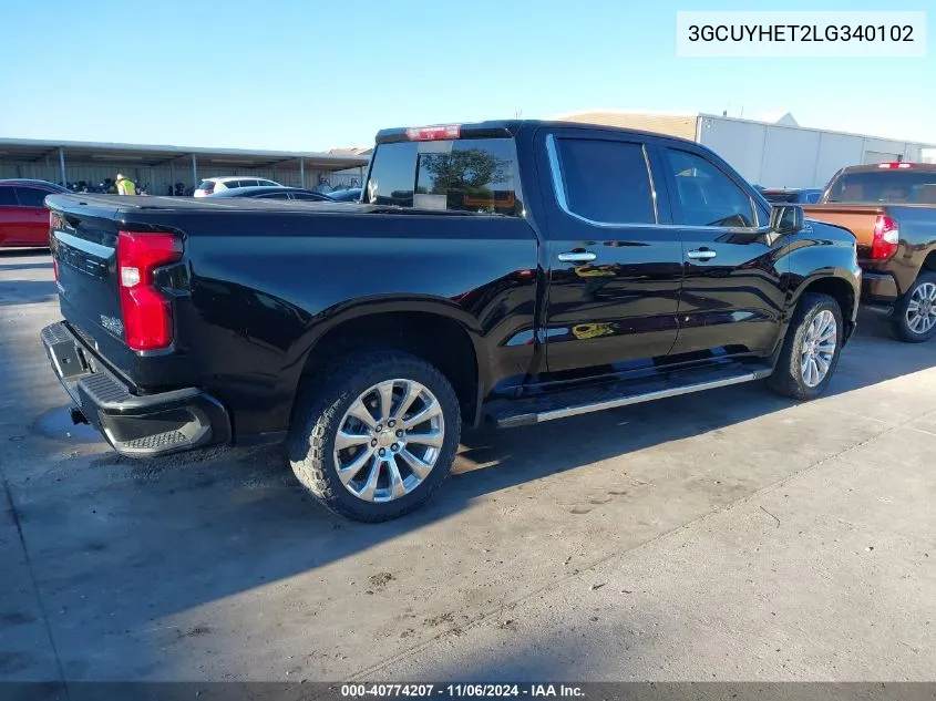 2020 Chevrolet Silverado 1500 4Wd Short Bed High Country VIN: 3GCUYHET2LG340102 Lot: 40774207