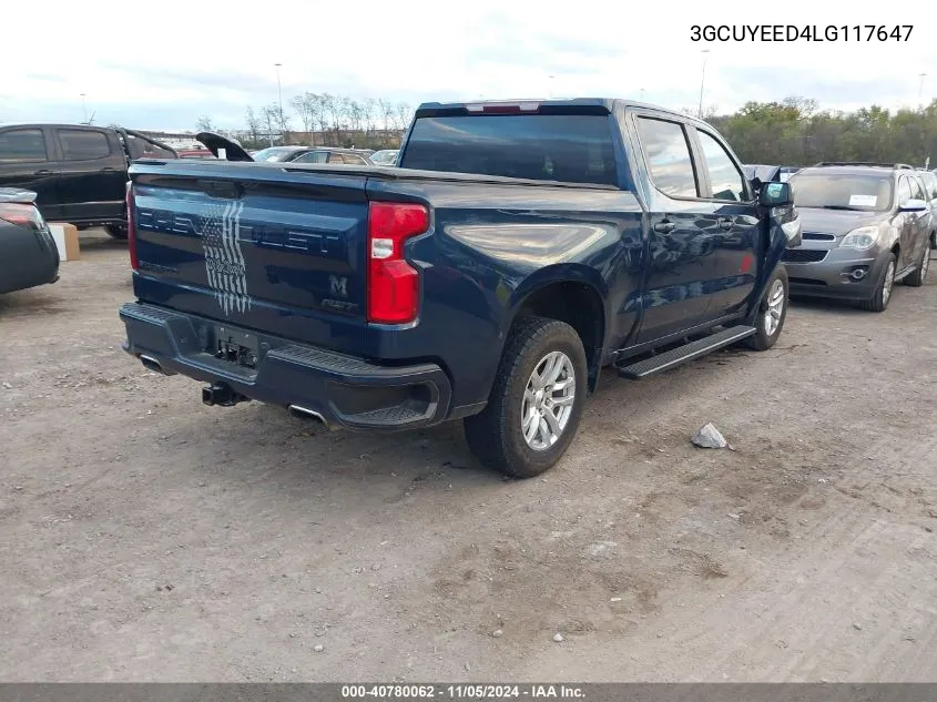 2020 Chevrolet Silverado 1500 4Wd Short Bed Rst VIN: 3GCUYEED4LG117647 Lot: 40780062