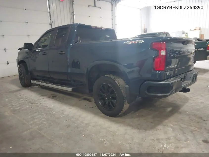 2020 Chevrolet Silverado 1500 4Wd Standard Bed Custom VIN: 1GCRYBEK0LZ264390 Lot: 40800187