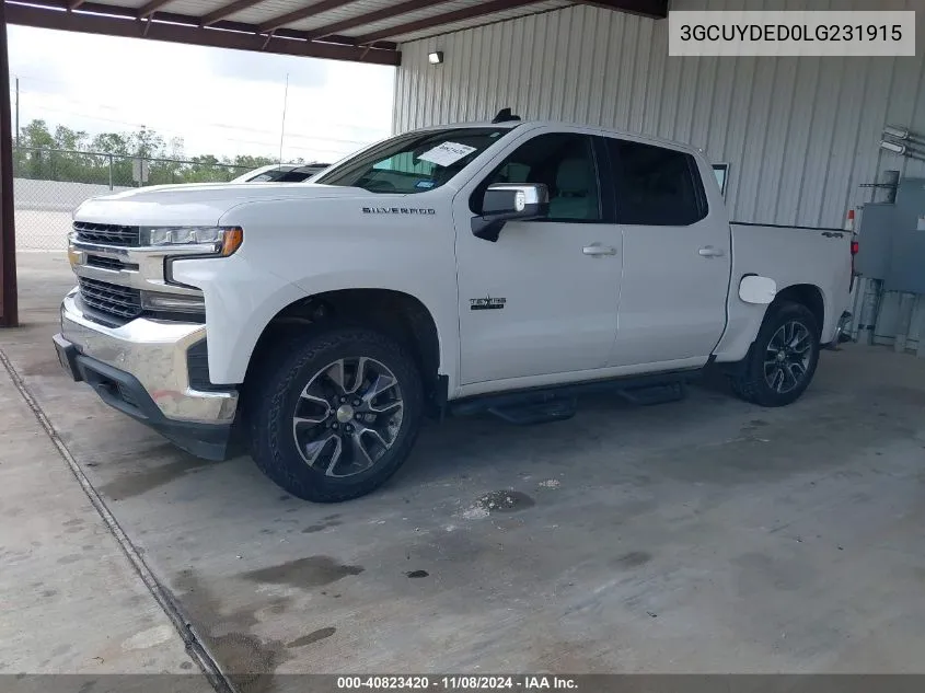 2020 Chevrolet Silverado 1500 4Wd Short Bed Lt VIN: 3GCUYDED0LG231915 Lot: 40823420