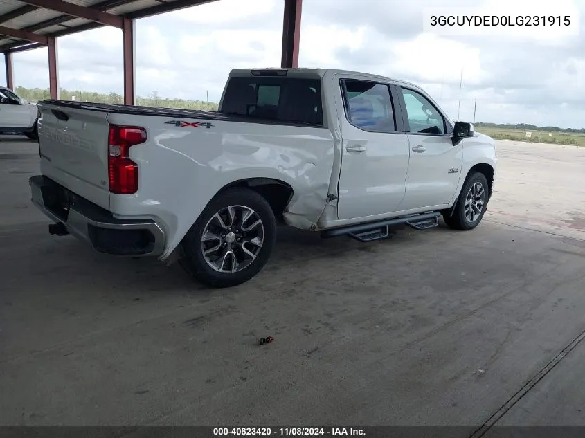 2020 Chevrolet Silverado 1500 4Wd Short Bed Lt VIN: 3GCUYDED0LG231915 Lot: 40823420