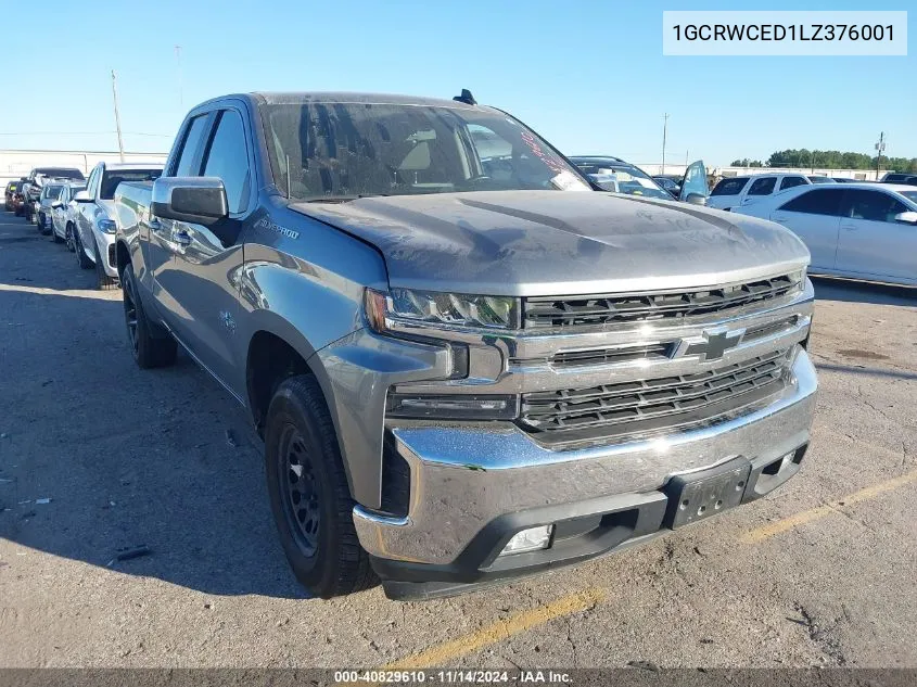 2020 Chevrolet Silverado 1500 2Wd Standard Bed Lt VIN: 1GCRWCED1LZ376001 Lot: 40829610