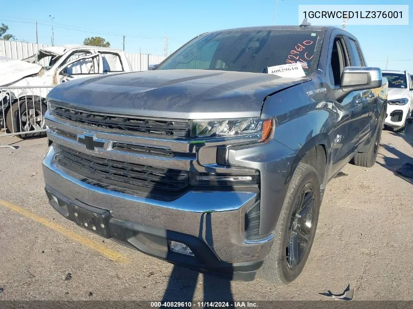 2020 Chevrolet Silverado 1500 2Wd Standard Bed Lt VIN: 1GCRWCED1LZ376001 Lot: 40829610