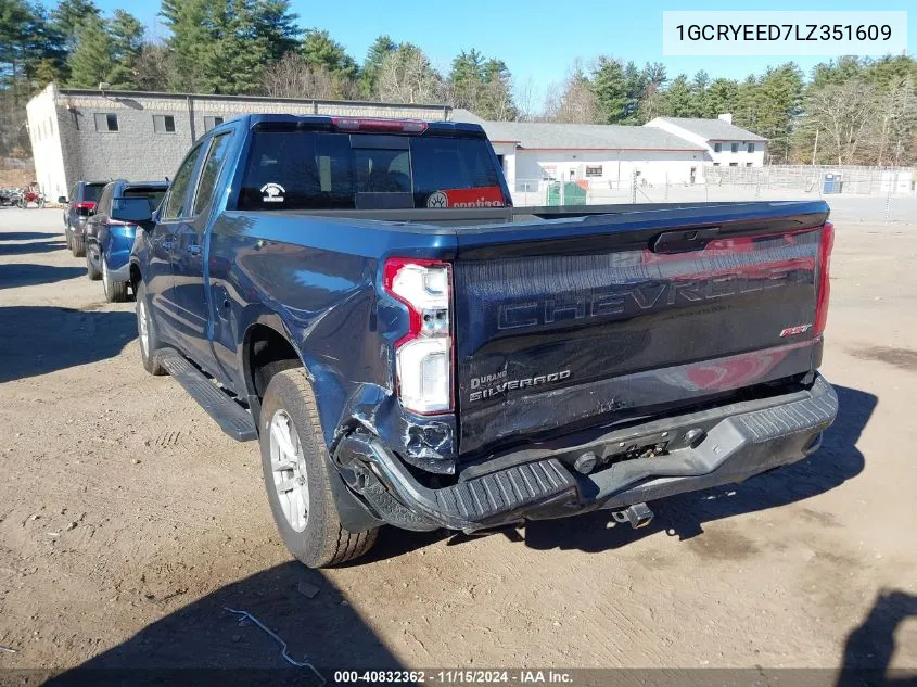 2020 Chevrolet Silverado 1500 4Wd Standard Bed Rst VIN: 1GCRYEED7LZ351609 Lot: 40832362