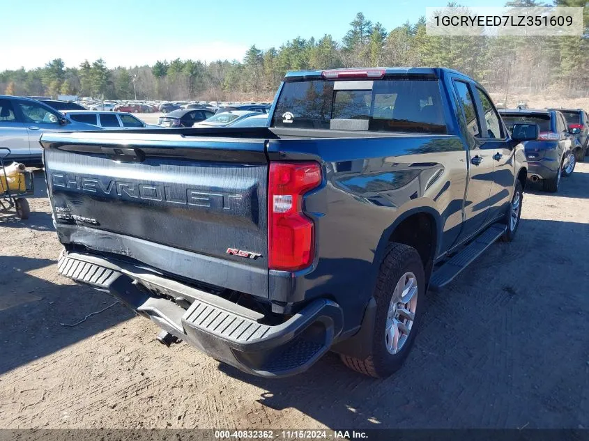 2020 Chevrolet Silverado 1500 4Wd Standard Bed Rst VIN: 1GCRYEED7LZ351609 Lot: 40832362