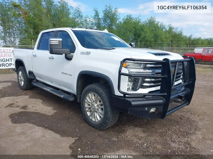 2020 Chevrolet Silverado 2500Hd 4Wd Standard Bed High Country VIN: 1GC4YREY6LF106354 Lot: 40848203