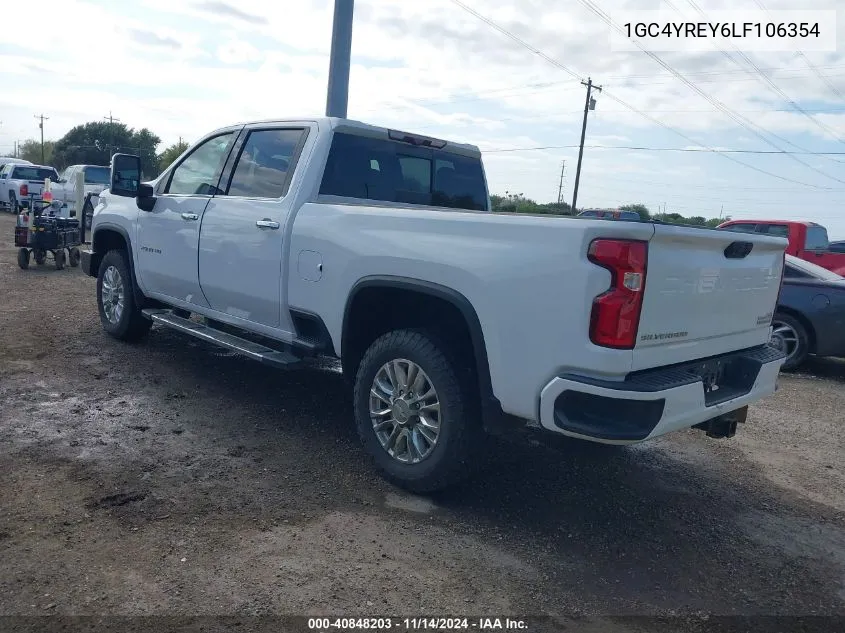 2020 Chevrolet Silverado 2500Hd 4Wd Standard Bed High Country VIN: 1GC4YREY6LF106354 Lot: 40848203