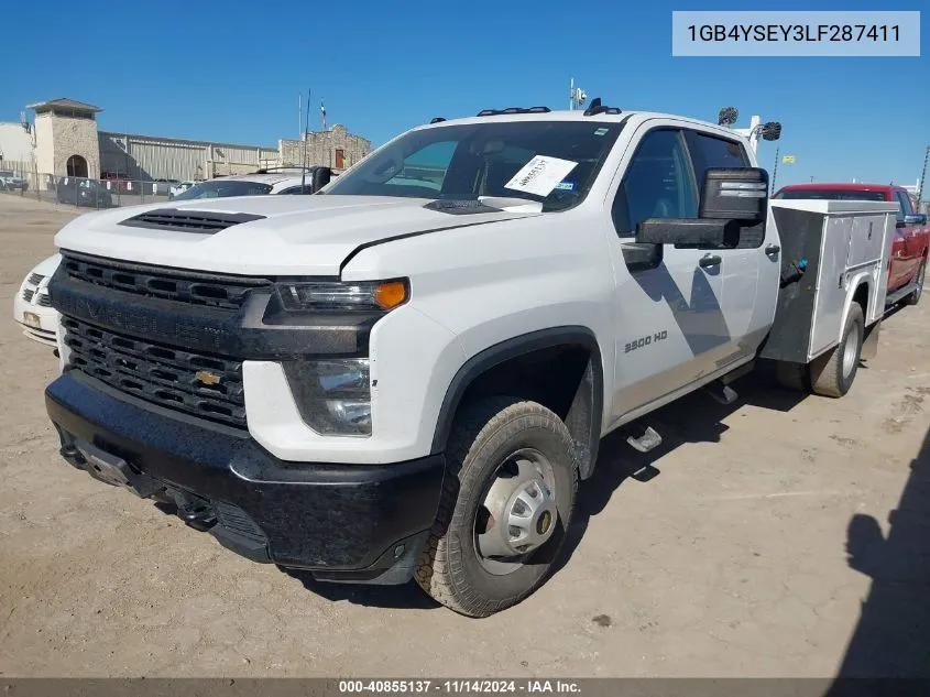 2020 Chevrolet Silverado 3500Hd Chassis Work Truck VIN: 1GB4YSEY3LF287411 Lot: 40855137