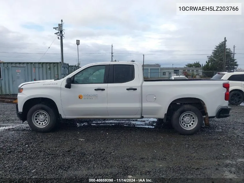 2020 Chevrolet Silverado 1500 2Wd Standard Bed Wt VIN: 1GCRWAEH5LZ203766 Lot: 40859398