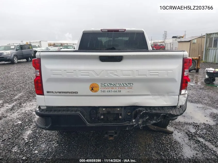 2020 Chevrolet Silverado 1500 2Wd Standard Bed Wt VIN: 1GCRWAEH5LZ203766 Lot: 40859398