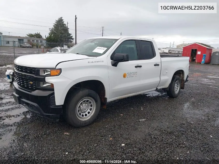 2020 Chevrolet Silverado 1500 2Wd Standard Bed Wt VIN: 1GCRWAEH5LZ203766 Lot: 40859398