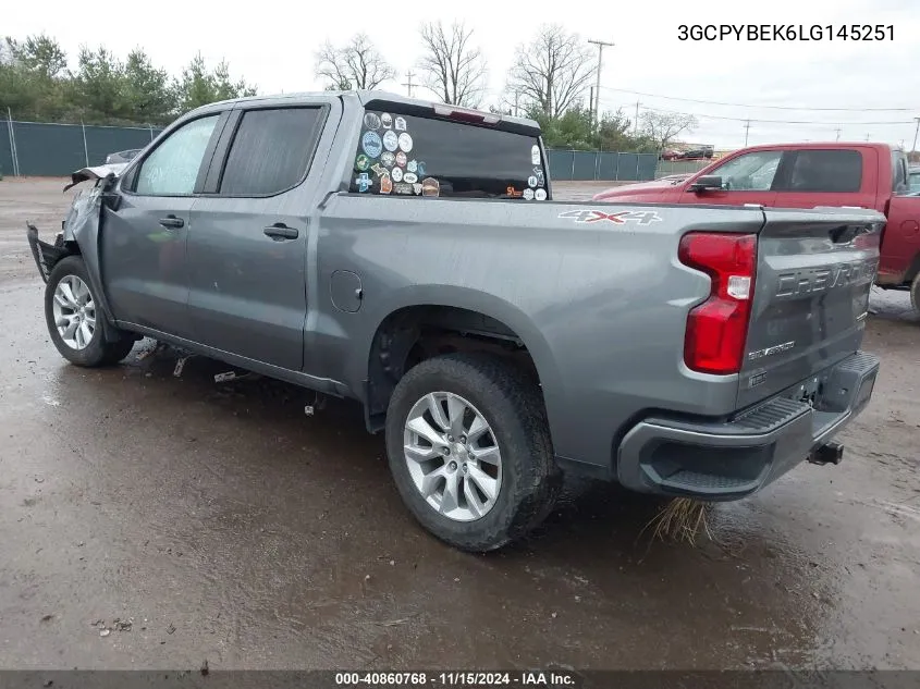 2020 Chevrolet Silverado 1500 4Wd Short Bed Custom VIN: 3GCPYBEK6LG145251 Lot: 40860768