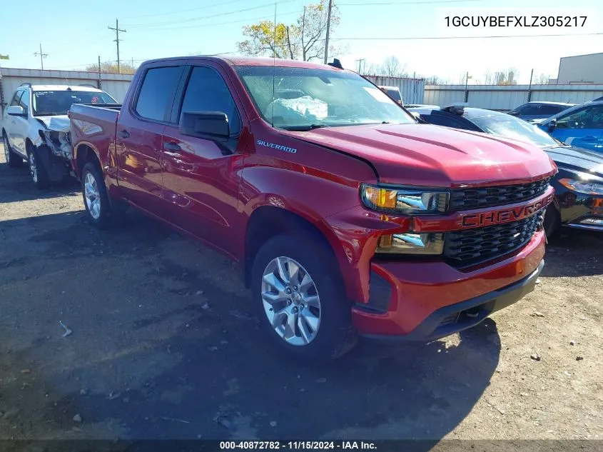 2020 Chevrolet Silverado 1500 4Wd Short Bed Custom VIN: 1GCUYBEFXLZ305217 Lot: 40872782