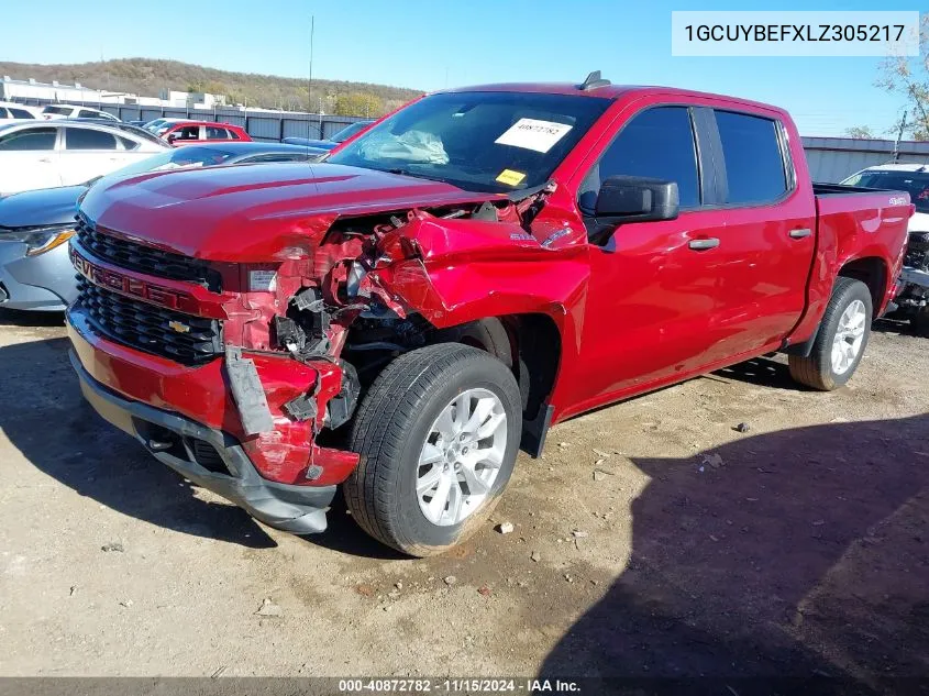 2020 Chevrolet Silverado 1500 4Wd Short Bed Custom VIN: 1GCUYBEFXLZ305217 Lot: 40872782