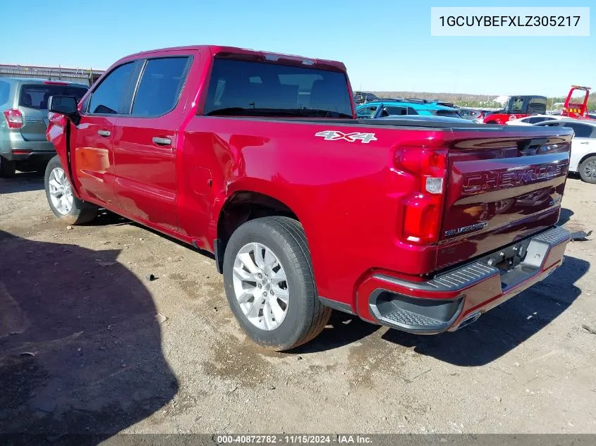 2020 Chevrolet Silverado 1500 4Wd Short Bed Custom VIN: 1GCUYBEFXLZ305217 Lot: 40872782