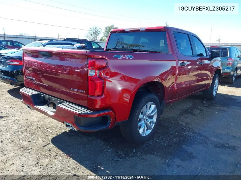 2020 Chevrolet Silverado 1500 4Wd Short Bed Custom VIN: 1GCUYBEFXLZ305217 Lot: 40872782