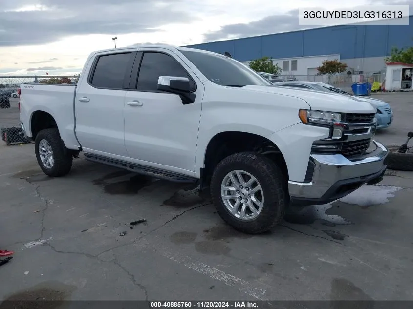 2020 Chevrolet Silverado 1500 4Wd Short Bed Lt VIN: 3GCUYDED3LG316313 Lot: 40885760